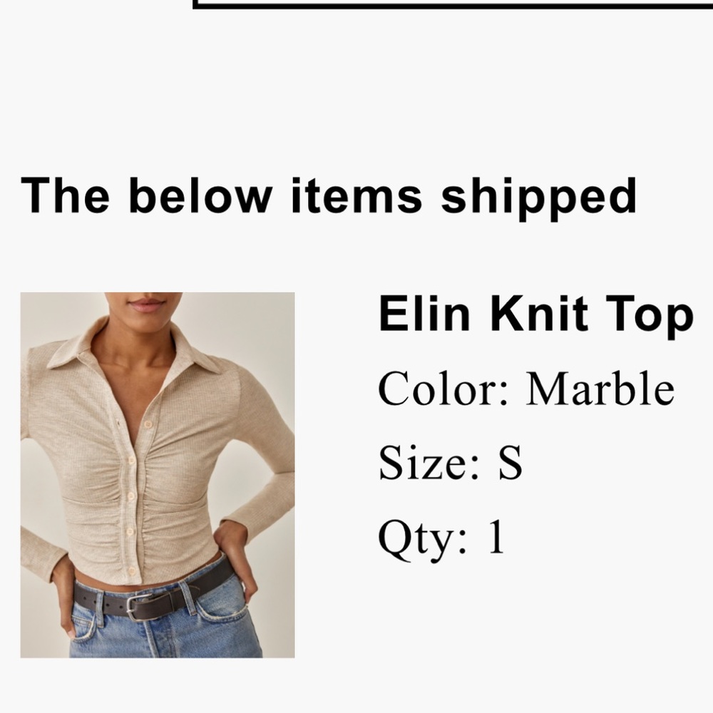 Reformation Elin Knit Top
Gray Long Sleeve Top